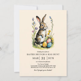 Osterbrunch & Eierjagd | Wildblume Bunny Einladung