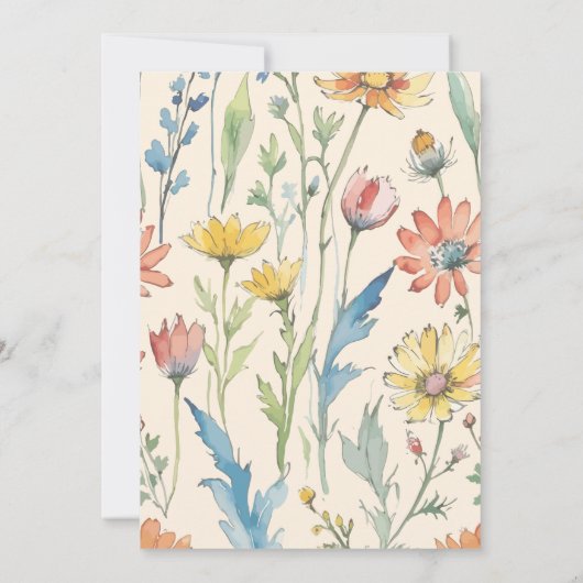 Osterbrunch & Eierjagd | Wildblume Bunny Einladung (Rückseite)