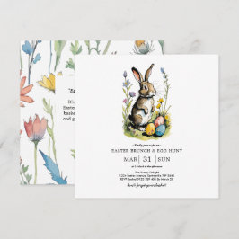 Osterbrunch & Eierjagd | Wildblume Bunny Einladung