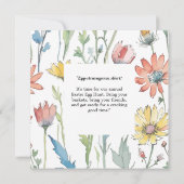 Osterbrunch & Eierjagd | Wildblume Bunny Einladung (Rückseite)