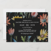 Osterbrunch & Eierjagd | Wildblume Bunny Einladung (Rückseite)