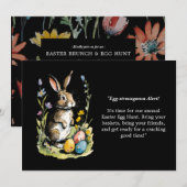 Osterbrunch & Eierjagd | Wildblume Bunny Einladung (Vorne/Hinten)