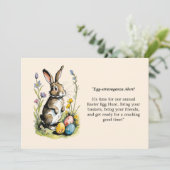 Osterbrunch & Eierjagd | Wildblume Bunny Einladung (Stehend Vorderseite)