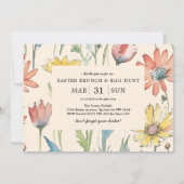 Osterbrunch & Eierjagd | Wildblume Bunny Einladung (Rückseite)