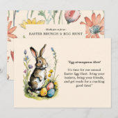Osterbrunch & Eierjagd | Wildblume Bunny Einladung (Vorne/Hinten)