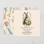 Osterbrunch & Eierjagd | Wildblume Bunny Einladung (Vorne/Hinten)