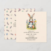 Osterbrunch & Eierjagd | Wildblume Bunny Einladung (Vorne/Hinten)