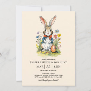 Osterbrunch & Eierjagd   Wildblume Bunny Einladung