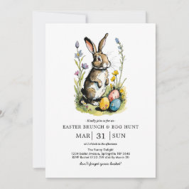 Osterbrunch & Eierjagd | Wildblume Bunny Einladung