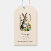 Osterbrunch & Eierjagd | Wildblume Bunny Geschenkanhänger (Vorderseite)