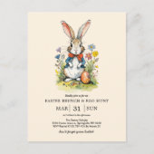 Osterbrunch & Eierjagd | Wildblume Bunny Postkarte (Vorderseite)