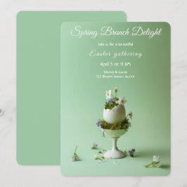 Osterbrunch-Einladung Florales Ei Frühling Elegant Einladung