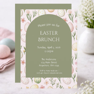 Osterbrunch-Einladung im Pastell-Look - Florales O Feiertagskarte