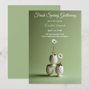 Osterbrunch-Einladung Minimale Frühlingsblumen Einladung