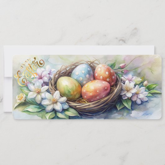 Osterbrunch Einladung mit Ostereiern. (Rückseite)