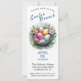 Osterbrunch Einladung mit Ostereiern.