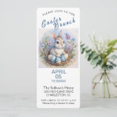 Osterbrunch Einladung mit Osterhasen. (Stehend Vorderseite)