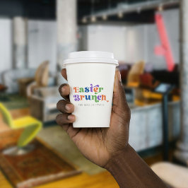 Osterbrunch - farbenfrohe Retro-Typografie Pappbecher