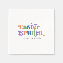 Osterbrunch - farbenfrohe Retro-Typografie Serviette