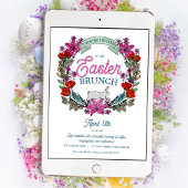 Osterbrunch Farbkranz und Sonnenschein Einladung