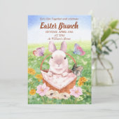 Osterbrunch-Häschen Einladung (Stehend Vorderseite)