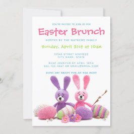 Osterbrunch Kitted Bunnies Blumeneier | Handwerk Einladung