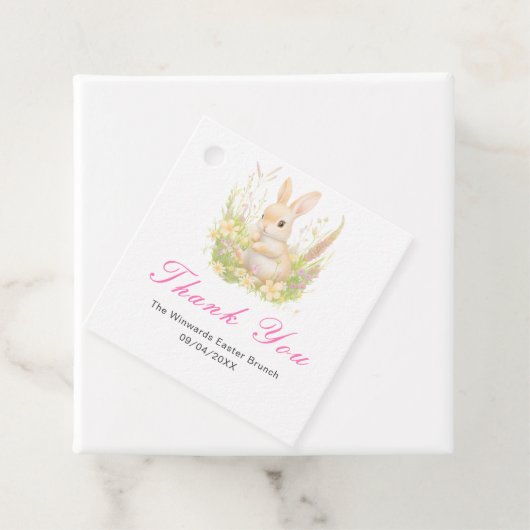 Osterbrunch mit Frühjahrs-Hasen Geschenkanhänger (Beispiel)