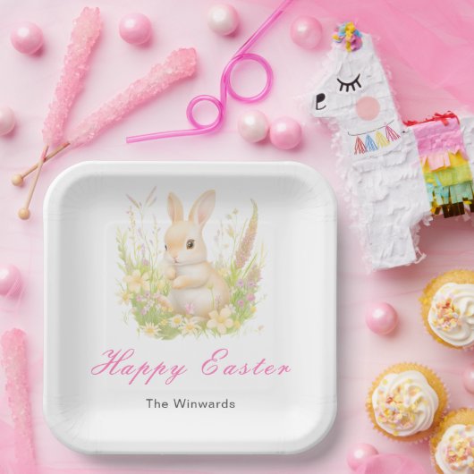 Osterbrunch mit Frühjahrs-Hasen Pappteller (Party)