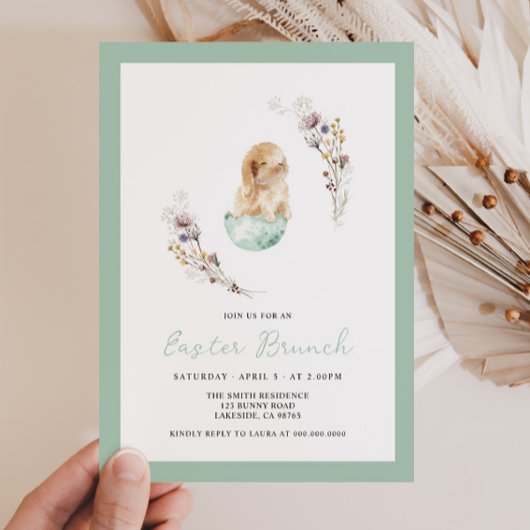 Osterbrunch Niedlich Bunny Einladung