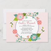Osterbrunch Niedlich rosa Blumenkohl Party Einladung (Vorderseite)