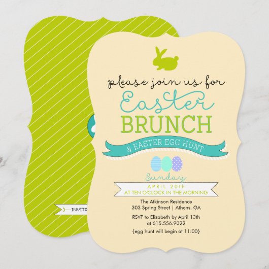 Osterbrunch & Ostereier - Einladung (Vorne/Hinten)