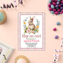 Osterbrunch & Ostereiersuche Floral Aquarell-Hase