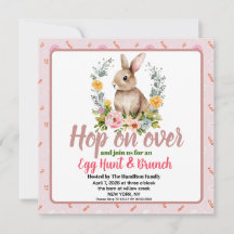 Osterbrunch & Ostereiersuche Floral Aquarell-Hase 