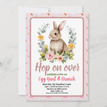 Osterbrunch & Ostereiersuche Floral Aquarell-Hase