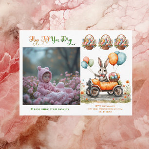 Osterbrunch & Ostereiersuche   Frühlingshase Karot Einladungspostkarte