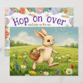 Osterbrunch & Ostereiersuche Frühlingswiese Bunny Einladung (Vorne/Hinten)
