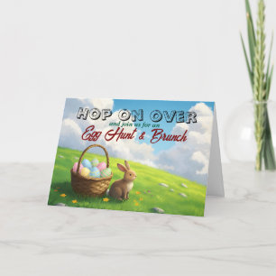 Osterbrunch & Ostereiersuche Frühlingswiese Hase Einladung