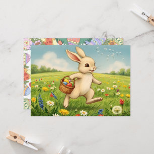 Osterbrunch & Ostereiersuche Frühlingswiese Hase Einladung
