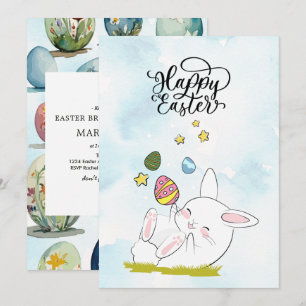 Osterbrunch & Ostereiersuche   Süße Osterhasen-Ost Einladung
