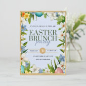 Osterbrunch Party Aquarell Blüten Ankündigung (Stehend Vorderseite)