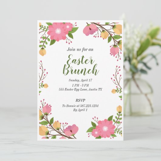 Osterbrunch-Party Einladung (Stehend Vorderseite)