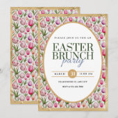 Osterbrunch Party Floral und Eier Ankündigung (Vorne/Hinten)