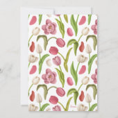 Osterbrunch Pink White Tulips Frühlingsblumen Einladung (Rückseite)