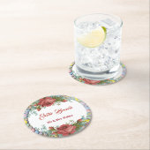 Osterbrunch Rustikale Rose Eier Kranz Blüte Runder Pappuntersetzer (Vor Ort)