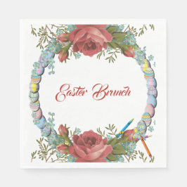 Osterbrunch Rustikale Rose Eier Kranz Blüte Serviette