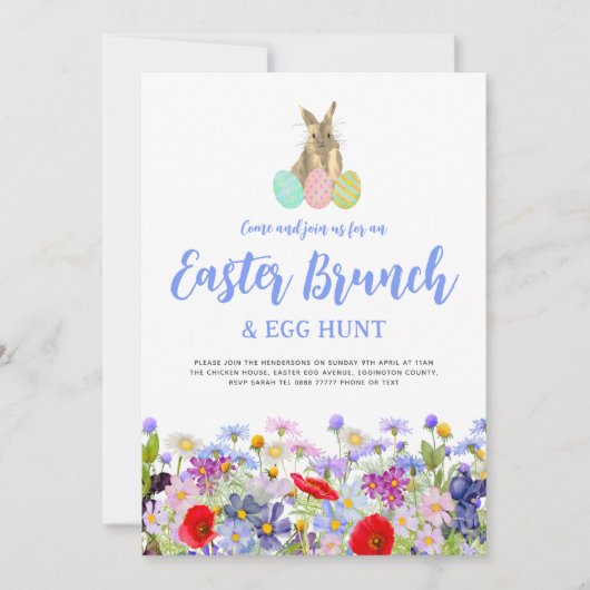 Osterbrunch und Egg Hunt Boho Wildfower Einladung (Vorderseite)