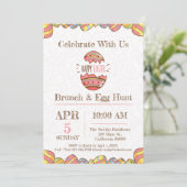 Osterbrunch und Ei-Jagd Party Einladung. Einladung (Stehend Vorderseite)