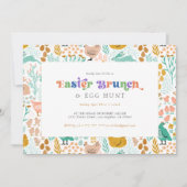 Osterbrunch und Ei-Jagd Retro-Typografie Einladung (Vorderseite)