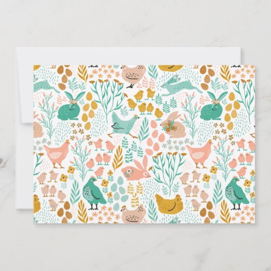 Osterbrunch und Ei-Jagd Retro-Typografie Einladung (Rückseite)