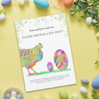 Osterbrunch und Eierjagd Aquarell grün